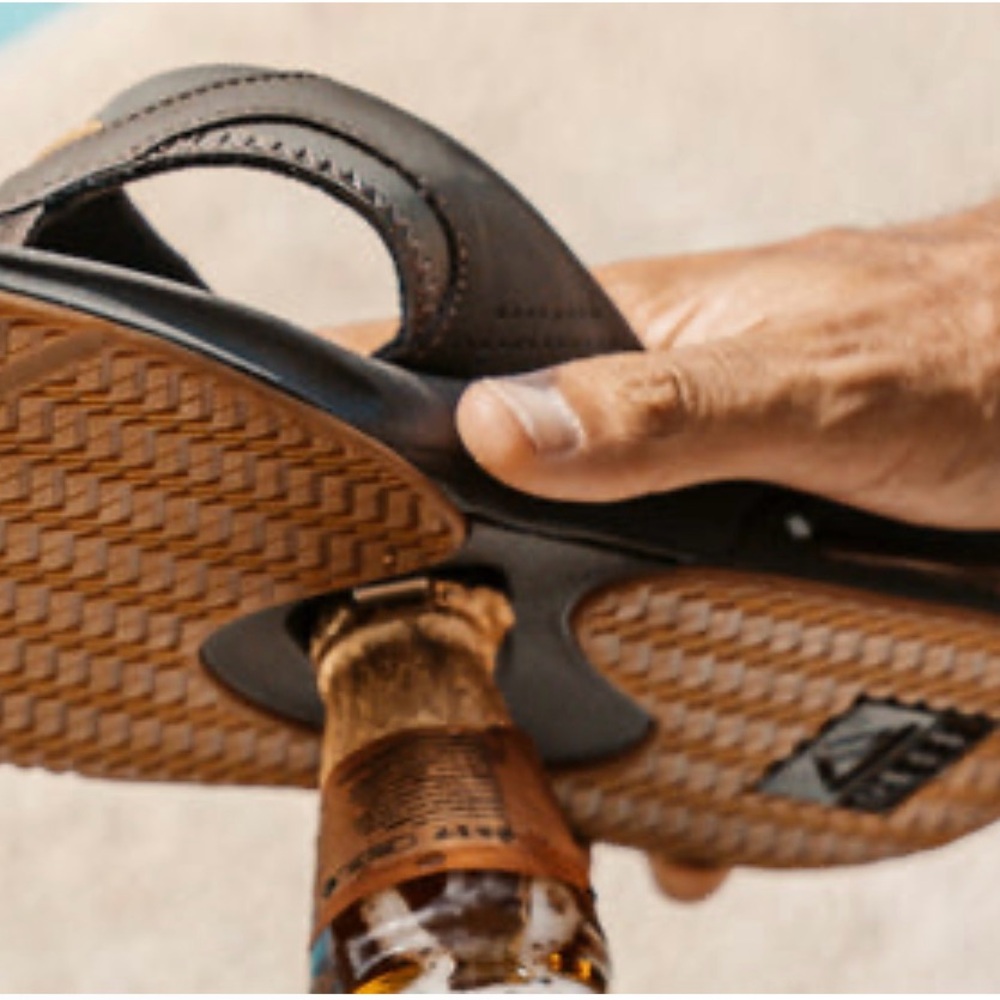 Mens REEF Fanning Slides with Bottle Opener 11
